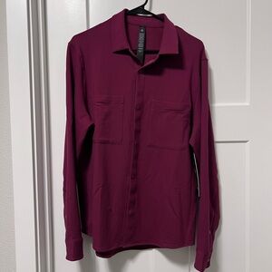 On trend burgundy Lululemon snap front Terry sweatshirt